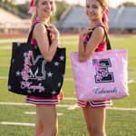 Personalized Stars Durable Large Tote Bag with Name and Initial Daily Use Cheer Camp Birthday Gift for Girl Woman Cheerleader Coach