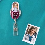 Personalized Pill Capsule Cartoon Medical Staff Retractable Badge Reel with Name Nurses' Day Appreciation Birthday Gift for Doctor Nurse