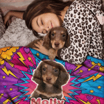 Personalized Pet Photo Pop Art Soft Pet Blanket with Name Home Decor Daily Use Birthday Gift for Pet Owners Lovers