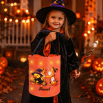 Personalised Cute Halloween Duck LED Light Bucket Bag with Name and Initial Trick or Treat Halloween Party Gift for Kids Boys Girls