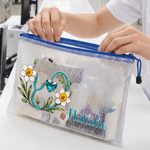 Personalised Stethoscope Birth Flower Birthstone Waterproof Transparent Mesh Pool Bag with Name Beach Party Daily Use Birthday Gift for Medical Staff