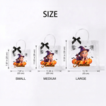 Personalized Halloween Photo Cartoon Character Transparent Gift Bag with Ribbon and Name Halloween Gift for Kids