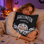 Personalized Halloween Theme Trick or Treat Soft Throw Pillow Cover with Name Halloween Gift for Kids Family