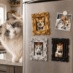 Personalised Court Oil Painting Pet Photo Fridge Magnet with Name Home Decor Birthday Housewarming Anniversary Gift for Pet Owner Friend