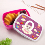 Personalized Cartoon Animal Cloud Star Food Grade Lunch Box with Name and Initial Birthday Back to School Gift for Boys Girls