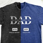 Personnalisé Papa Texte Design Doux Distressed 100% Coton T-shirt avec 1-4 Names Daily Wear Fête des pères Cadeau d'anniversaire pour le père