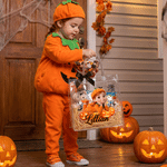 Personalized Halloween Photo Cartoon Character Transparent Gift Bag with Ribbon and Name Halloween Gift for Kids