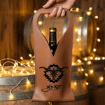 Personalised Western Longhorn Skull PU Leather Wine Bag with Name and Handle Protective Wine Accessories Birthday Wedding Gift for Wine Lover
