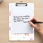 Personalized Pencil Teacher Theme Acrylic Clipboard with Name School Supplies Teacher Appreciation Week Teacher's Day Gift for Teacher