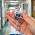 Personalized Pill Capsule Cartoon Medical Staff Retractable Badge Reel with Name Nurses' Day Appreciation Birthday Gift for Doctor Nurse