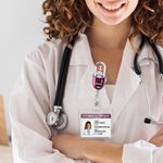 Personalized Pill Capsule Cartoon Medical Staff Retractable Badge Reel with Name Nurses' Day Appreciation Birthday Gift for Doctor Nurse