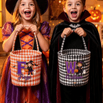 Personalised Cute Halloween Theme Cartoon Photo Character Bucket Bag with Name and Initial Halloween Party Gift for Kids