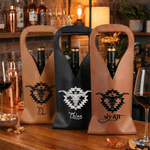 Personalised Western Longhorn Skull PU Leather Wine Bag with Name and Handle Protective Wine Accessories Birthday Wedding Gift for Wine Lover