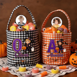 Personalised Cute Halloween Theme Cartoon Photo Character Bucket Bag with Name and Initial Halloween Party Gift for Kids