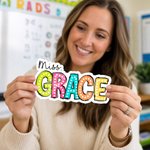Personalized Multicolor Teacher Theme Whiteboard Magnet School Classroom Supplies Back to School Gift for Teacher