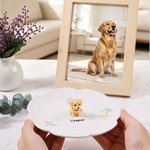 Yksilöllinen, käsintehty 3D-keraaminen Daisy-korusäilytysastia, jossa on lemmikin valokuva ja nimi – syntymäpäivä- tai vuosipäivälahja lemmikkien omistajille ja ystäville