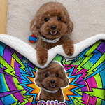 Personalized Pet Photo Pop Art Soft Pet Blanket with Name Home Decor Daily Use Birthday Gift for Pet Owners Lovers