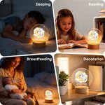 Personalized Cute Cartoon Animal Acrylic LED Night Light with Name and Wooden Base Bedside Decor Birthday Gift for Kids New Parents