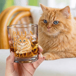 Personalized Watercolour Style Pet Portrait Photo 10 oz Old-Fashioned Whisky Glass with Name Birthday Anniversary Gift for Pet Lovers