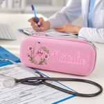 Personalized Birth Flower & Birthstone Stethoscope Case with Name Daily Use Nurse Appreciation Birthday Gift for Nurse Doctor