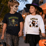 Personalized Halloween Spooky Cartoon Character Photo Kid T-shirt Sweatshirt Hoodie with Name Halloween Gift for Halloween Lovers Kids