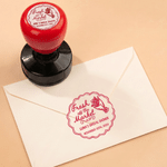 Personalised Fresh off the Market Flower Multicolour Self-Inking Stamp with Name and Date Bridal Shower Gift for Bridesmaids