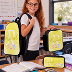 Personalized Multicolor Cute Animals Initial Backpack Lunch Bag Pencil Case Set with Name Daily Use Back to School Gift for Kids