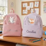Personalised Cute Cartoon Animal Flower Butterfly Multi-Compartment Kid Backpack with Name Back to School Gift for Boys Girls