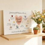 Personalised Watercolour Style Photo Canvas Prints with Text Warm Minimalist Home Decor Ship from USA Birthday Gift for Family Friends