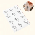 Personalised Line-Art Pet Photo Birth Flower Tattoo Sticker with  Name Party Birthday Gift for Pet Lover Owner