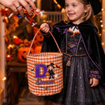 Personalised Cute Halloween Theme Cartoon Photo Character Bucket Bag with Name and Initial Halloween Party Gift for Kids
