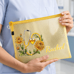 Personalised Stethoscope Birth Flower Birthstone Waterproof Transparent Mesh Pool Bag with Name Beach Party Daily Use Birthday Gift for Medical Staff