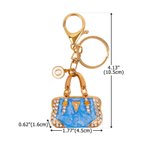 Personalised Multicolour Enamel Mini Bag Keyring with Initial Daily Use Anniversary Birthday Gift for Woman Girl