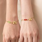 Personalized Exquisite Birthstone Bracelet with Initial Charm Birthday Mother's Day Friendship Gift for Women