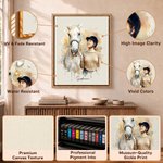 Personalised Watercolor Horse Portrait Photo Canvas Prints with Name Wall Decor Ship from USA Housewarming Birthday Gift for Horse Owner