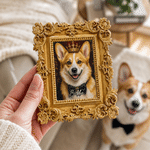 Personalised Court Oil Painting Pet Photo Fridge Magnet with Name Home Decor Birthday Housewarming Anniversary Gift for Pet Owner Friend