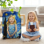 Personalised Oil Portrait Style Photo Luggage Protective Cover Fits 18-32 Inches Suitcase with Name Travel Birthday Gift for Family