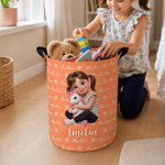 Personalized Fantasy Unicorn Dinosaur Large Capacity Storage Laundry Basket with Name Room Decor Birthday Gift for Kids Boys Girls
