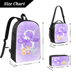 Personalized Multicolor Cute Animals Initial Backpack Lunch Bag Pencil Case Set with Name Daily Use Back to School Gift for Kids