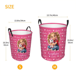 Personalized Fantasy Unicorn Dinosaur Large Capacity Storage Laundry Basket with Name Room Decor Birthday Gift for Kids Boys Girls