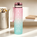 Personlig vattenflaska (34 oz) med BPA-fri, tecknad cheerleader-figur, med foto och namn samt viklock – en perfekt present till cheerleaders inför en matchdag utomhus