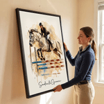 Personalised Watercolor Horse Portrait Photo Canvas Prints with Name Wall Decor Ship from USA Housewarming Birthday Gift for Horse Owner