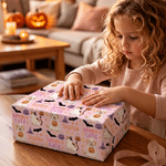 Personalised Spooky Cute Halloween Cat Dog Wrapping Paper Set of 3 with Name Halloween Party Favor Gift for Kids Friends Pet Owners