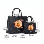 Personalised Cute Halloween Character Design Photo Large Capacity Jute Tote Bag with Name Halloween Party Gift for Family Kids