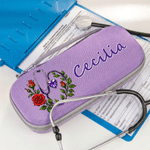 Personalized Birth Flower & Birthstone Stethoscope Case with Name Daily Use Nurse Appreciation Birthday Gift for Nurse Doctor