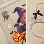 Personalized Halloween Photo Cartoon Character Transparent Gift Bag with Ribbon and Name Halloween Gift for Kids