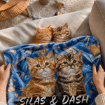 Personalised Multicolour Graffiti Style Pet Photo Soft Pet Blanket with Name Daily Use Living Room Birthday Gift for Pet Owner