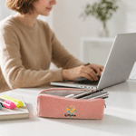 Personalised Multicolour Birth Flower Corduroy Pencil Case Pen Bag with Name Teacher's Day Birthday Back to School Gift for Colleague Teacher Student
