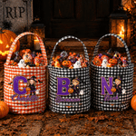 Personalised Cute Halloween Theme Cartoon Photo Character Bucket Bag with Name and Initial Halloween Party Gift for Kids