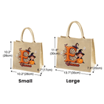 Personalised Halloween Witch Pumpkin Cartoon Kid Photo Large Capacity Jute Bag with Name Halloween Party Trick or Treat Activity Gift for Kids